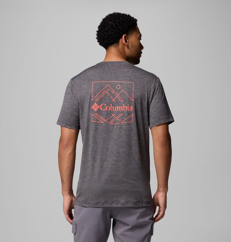 Men's Kwick Hike Technical Graphic T-Shirt, Color: Black Heather, Linescape, image 1