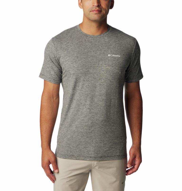 Men's Kwick Hike Technical Graphic T-Shirt, Color: Black Heather, Moonscape, image 2