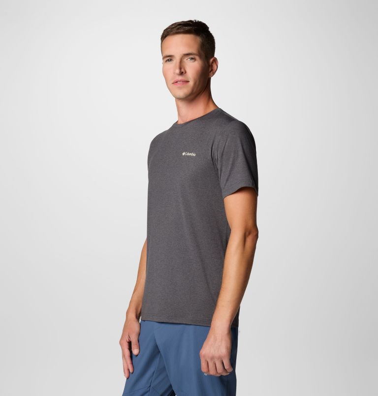 Men's Kwick Hike Technical Graphic T-Shirt, Color: Black Heather, Peaked Sunscape, image 4