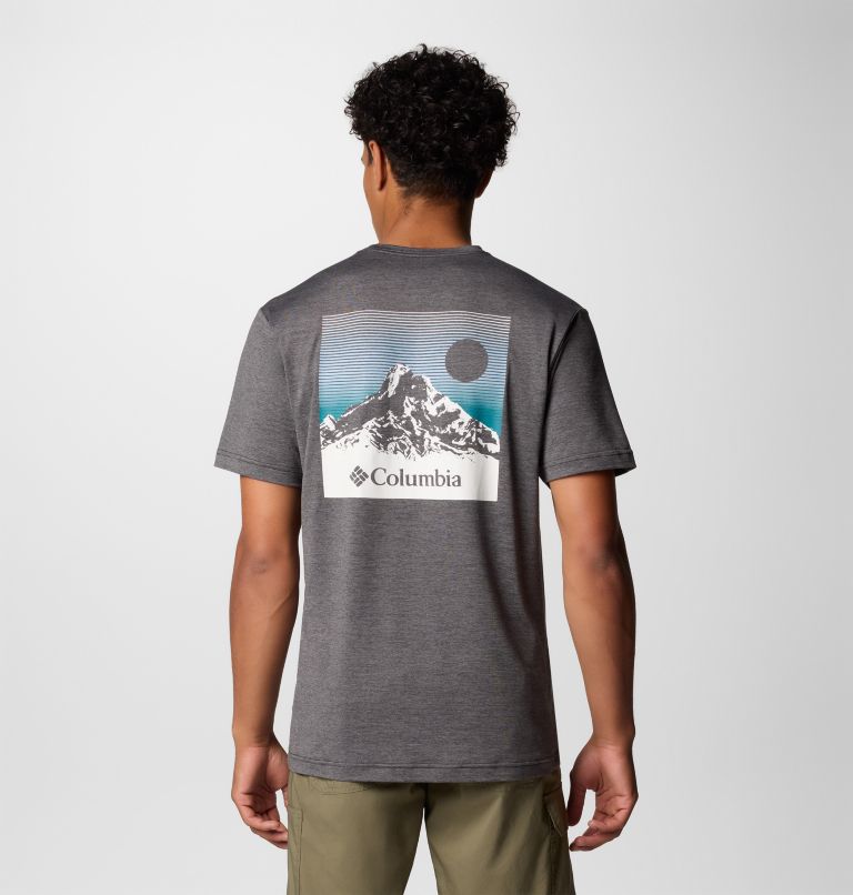 Men's Kwick Hike Technical Graphic T-Shirt, Color: Black Heather, Linear View Multi, image 1
