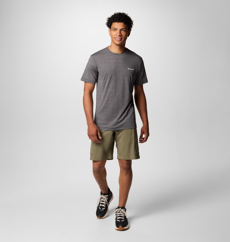 Kwick Hike Back Graphic SS Tee, Color: Black Heather, Linear View Multi, image 2