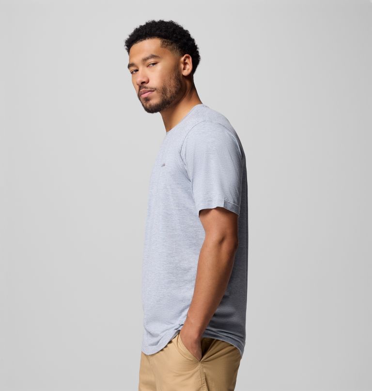Men's Kwick Hike Technical Graphic T-Shirt, Color: Tradewinds Grey Heather, Linescape, image 4