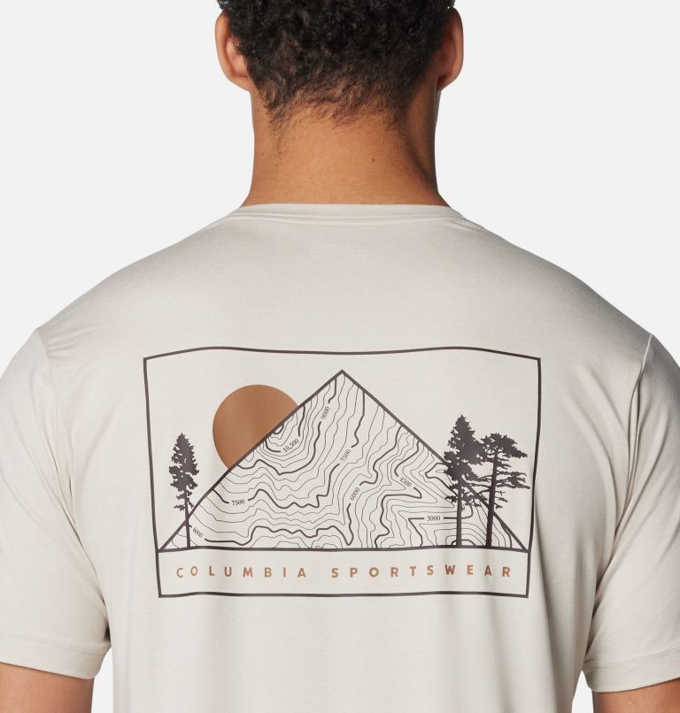 Men's Kwick Hike Technical Graphic T-Shirt, Color: Dark Stone, Peaked Sunscape, image 5
