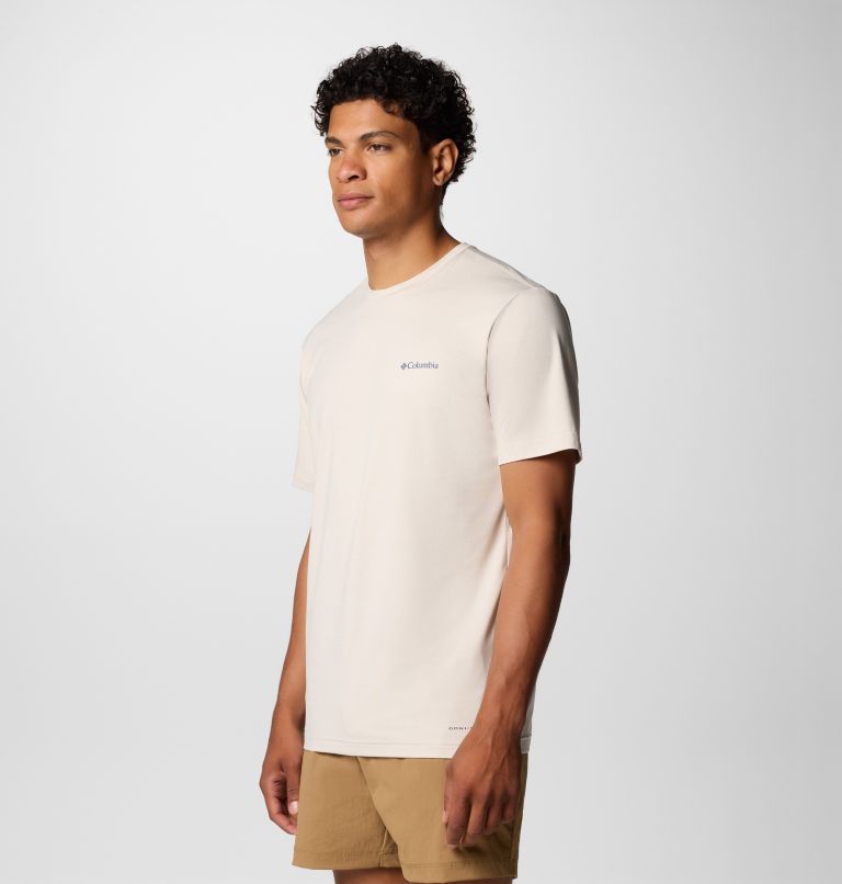 Men's Kwick Hike Technical Graphic T-Shirt, Color: Dark Stone Heather, Linear View Multi, image 3