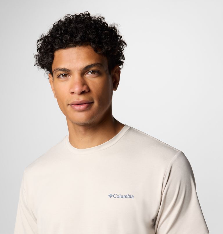 Men's Kwick Hike Technical Graphic T-Shirt, Color: Dark Stone Heather, Linear View Multi, image 4