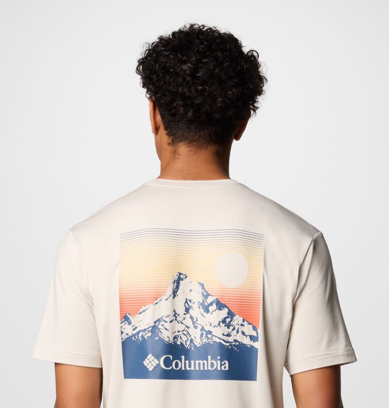 Kwick Hike Back Graphic SS Tee, Color: Dark Stone Heather, Linear View Multi, image 6
