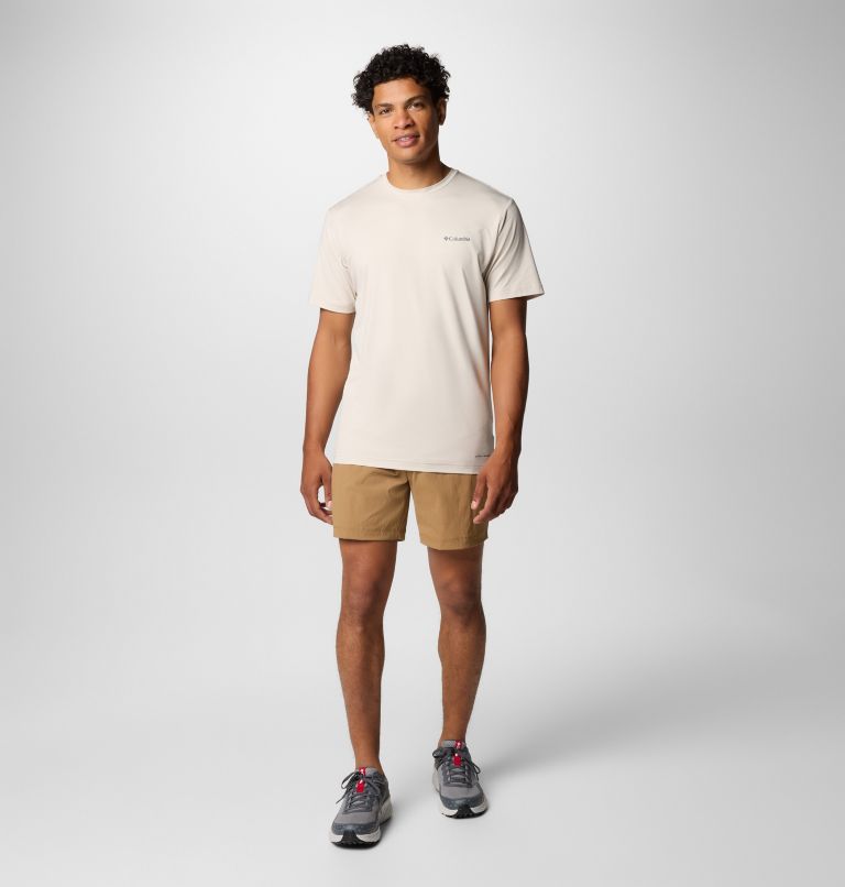 Kwick Hike Back Graphic SS Tee, Color: Dark Stone Heather, Linear View Multi, image 2