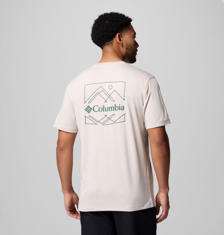 Men's Kwick Hike Technical Graphic T-Shirt, Color: Dark Stone Heather, Linescape, image 1