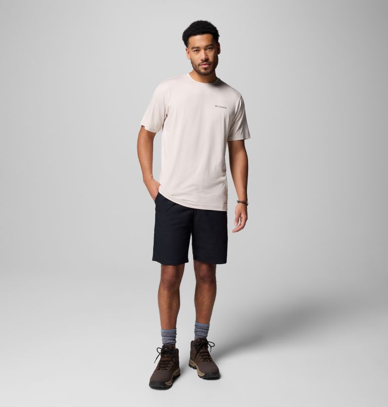 Men's Kwick Hike Technical Graphic T-Shirt, Color: Dark Stone Heather, Linescape, image 2
