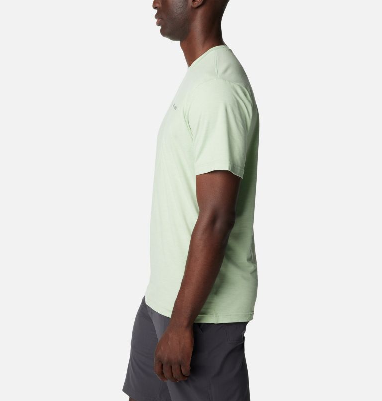 Men's Kwick Hike Technical Graphic T-Shirt, Color: Sage Leaf Heather, Moonscape, image 3