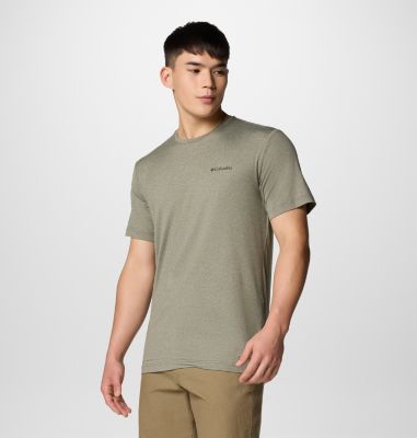 Men's Kwick Hike Technical Graphic T-Shirt, Color: Stone Green Heather, Linear View Multi, image 4