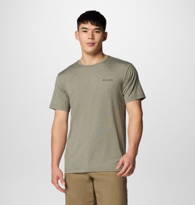 Men's Kwick Hike Technical Graphic T-Shirt, Color: Stone Green Heather, Linear View Multi, image 3