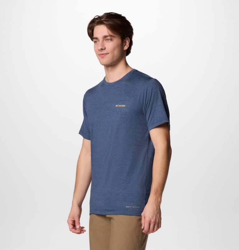 Men's Kwick Hike Technical Graphic T-Shirt, Color: Collegiate Navy Heather, Planet Watch, image 3