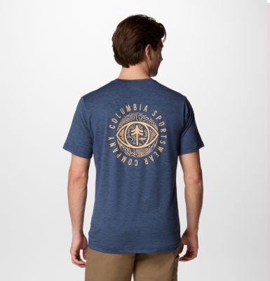 Men's Kwick Hike Technical Graphic T-Shirt, Color: Collegiate Navy Heather, Planet Watch, image 11