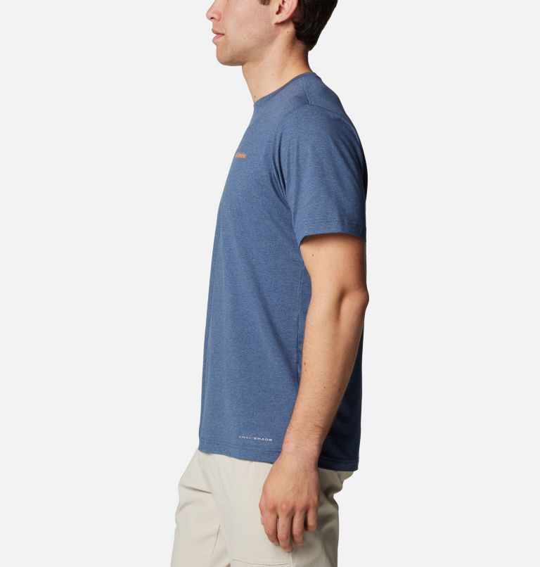 Men's Kwick Hike Technical Graphic T-Shirt, Color: Dark Mtn, Peaked Sunscape, image 3
