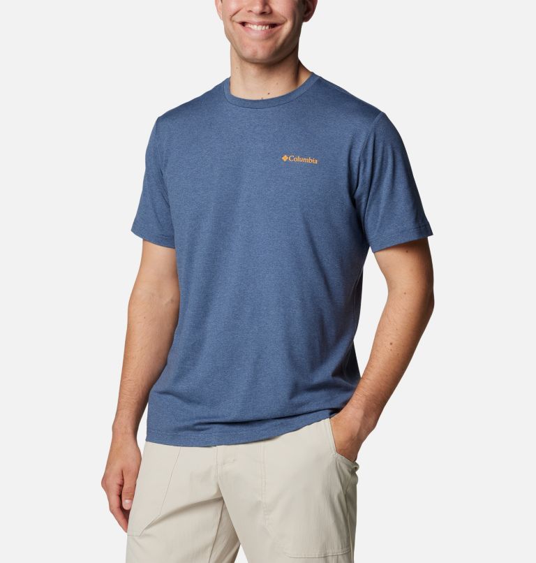 Men's Kwick Hike Technical Graphic T-Shirt, Color: Dark Mtn, Peaked Sunscape, image 5