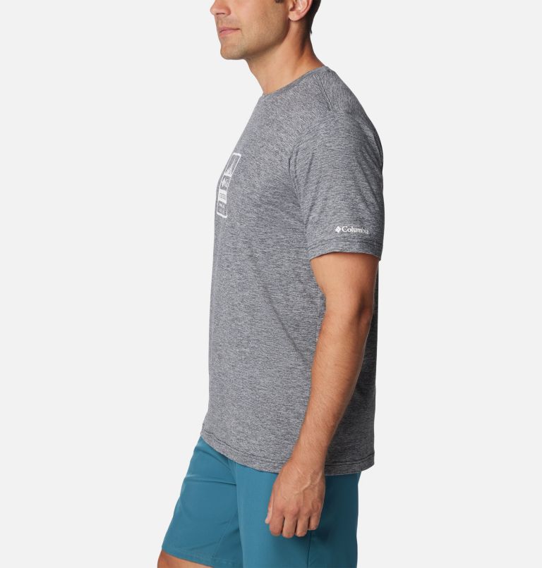 Thumbnail: Men's Kwick Hike Graphic Short Sleeve T-Shirt, Color: Black Heather, Tested Tough PDX, image 3