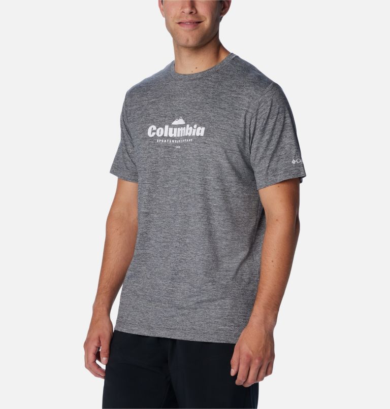 Thumbnail: Men's Kwick Hike Graphic Short Sleeve T-Shirt, Color: Black Heather, Elevated High, image 5