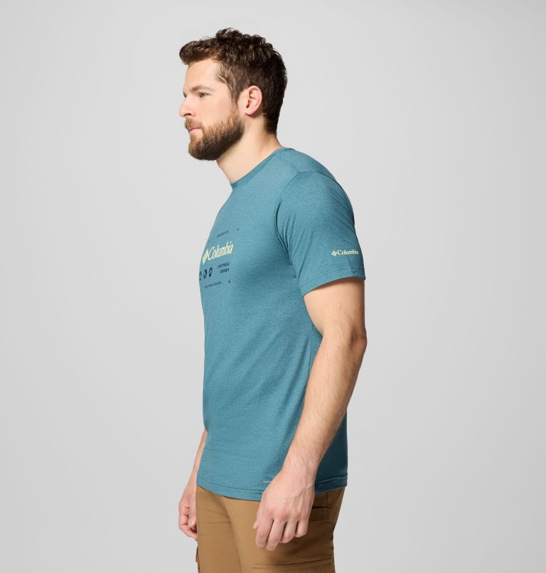 Men's Kwick Hike Graphic Short Sleeve T-Shirt, Color: Everblue Heather, Iconic Brand, image 4