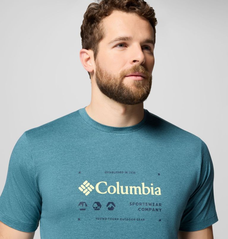 Men's Kwick Hike Graphic Short Sleeve T-Shirt, Color: Everblue Heather, Iconic Brand, image 5