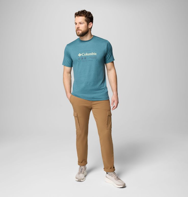 Men's Kwick Hike Graphic Short Sleeve T-Shirt, Color: Everblue Heather, Iconic Brand, image 2