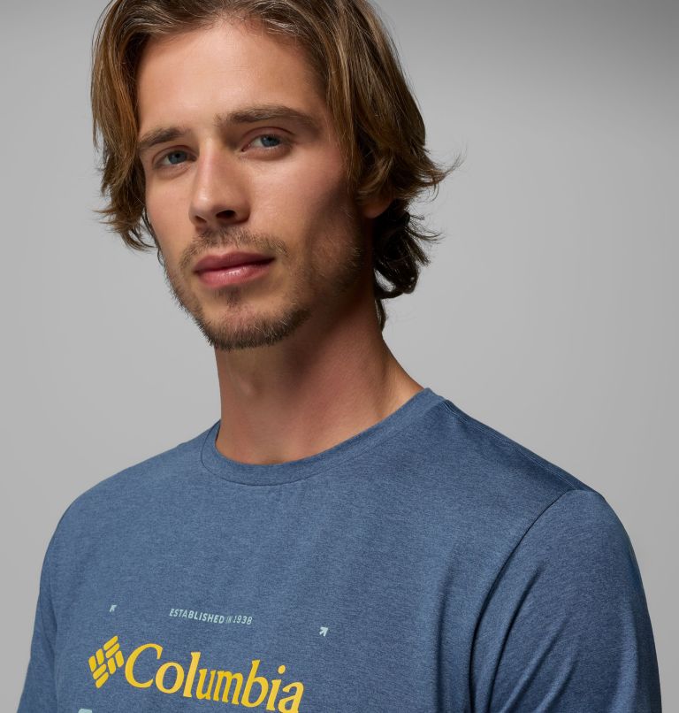 Men's Kwick Hike Graphic Short Sleeve T-Shirt, Color: Dark Mountain Heather, Iconic Brand, image 5