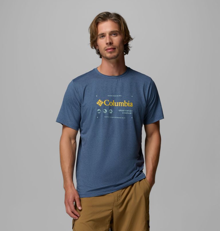 Men's Kwick Hike Graphic Short Sleeve T-Shirt, Color: Dark Mountain Heather, Iconic Brand, image 1