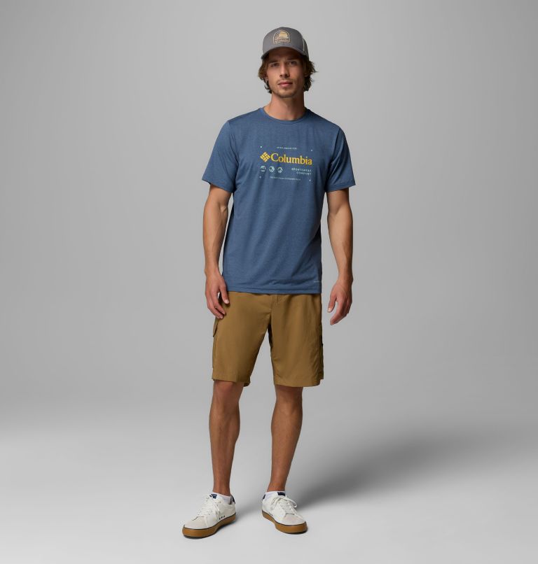 Men's Kwick Hike Graphic Short Sleeve T-Shirt, Color: Dark Mountain Heather, Iconic Brand, image 2