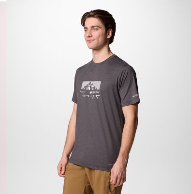 T-shirt tecnica Kwick Hike da uomo, Color: Black Heather, Peak Direction, image 23