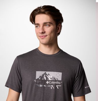 T-shirt tecnica Kwick Hike da uomo, Color: Black Heather, Peak Direction, image 24