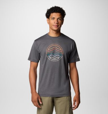 Men's Kwick Hike Technical T-Shirt, Color: Black Heather, Peaked Lifestyle, image 1