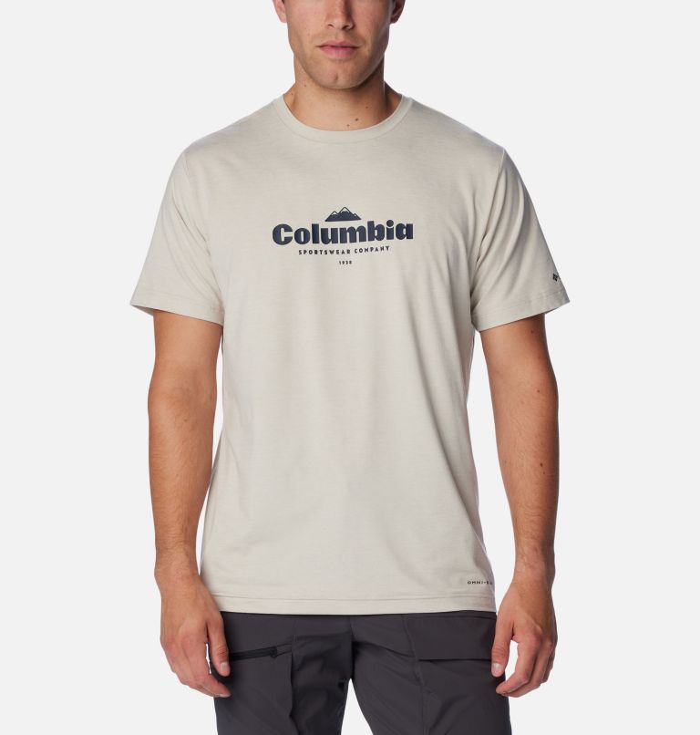Men's Kwick Hike Technical T-Shirt, Color: Dark Stone Heather, Elevated High, image 1