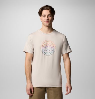 Men's Kwick Hike Technical T-Shirt, Color: Dark Stone Heather, Peaked Lifestyle, image 1