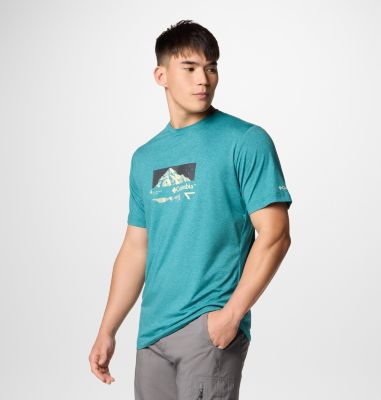 T-shirt tecnica Kwick Hike da uomo, Color: River Blue Heather, Peak Direction, image 19