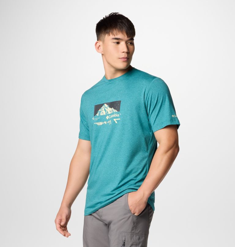 T-shirt Technique Kwick Hike Homme, Color: River Blue Heather, Peak Direction, image 3