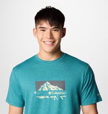 T-shirt tecnica Kwick Hike da uomo, Color: River Blue Heather, Peak Direction, image 20