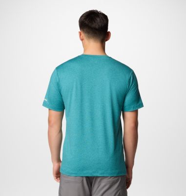 Men's Kwick Hike Technical T-Shirt, Color: River Blue Heather, Peak Direction, image 10