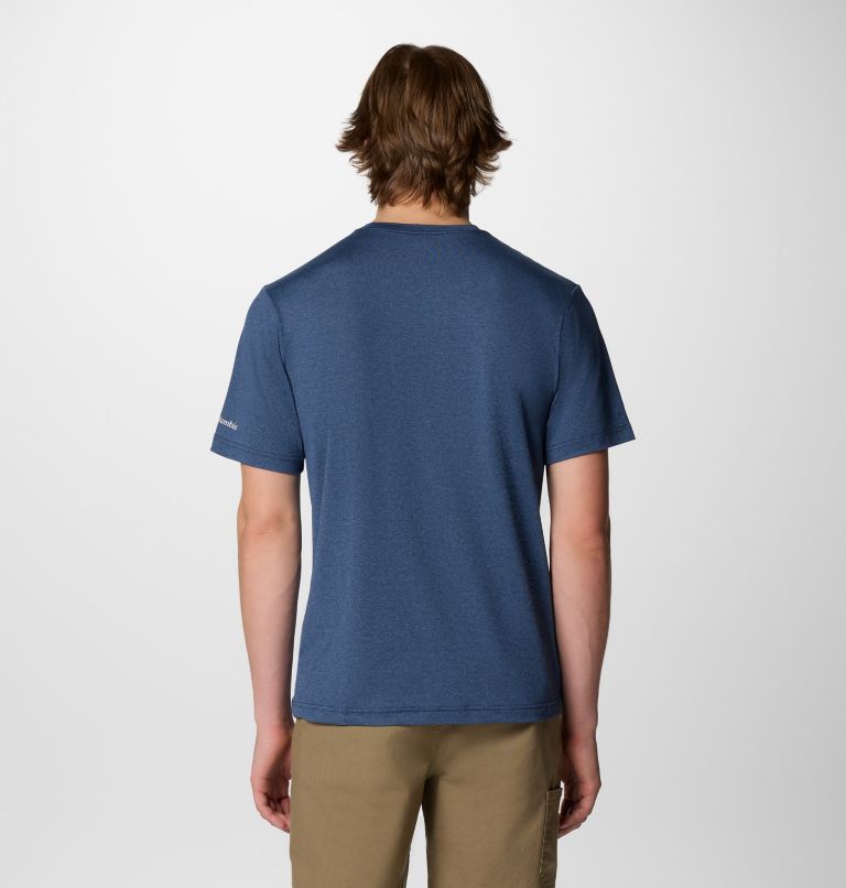 Kwick Hike Graphic SS Tee, Color: Collegiate Navy Heather, Peak Direction, image 2