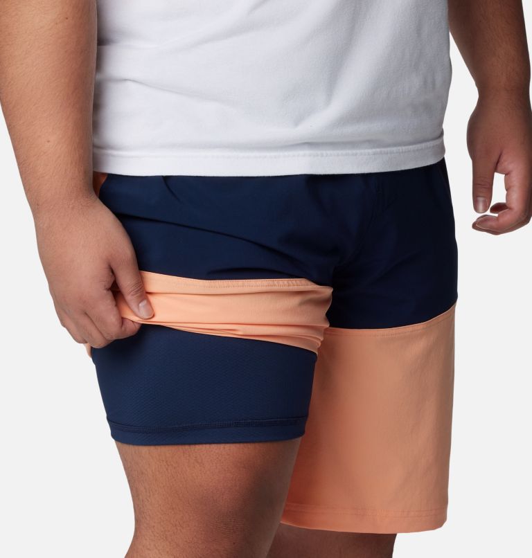 Short doublé Summertide pour homme – Tailles fortes, Color: Collegiate Navy, Apricot Fizz, image 6