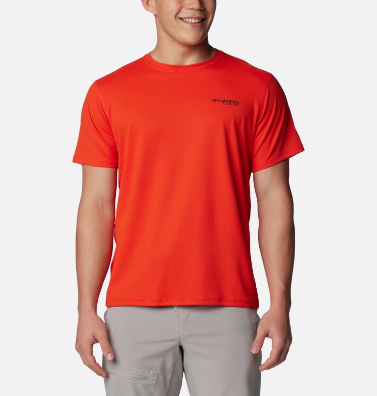 Men's Summit Valley Short Sleeve Crew Shirt, Color: Spicy, image 1