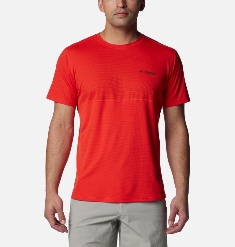 Thumbnail: Men's Cirque River Graphic Short Sleeve Crew Shirt, Color: Spicy, image 1