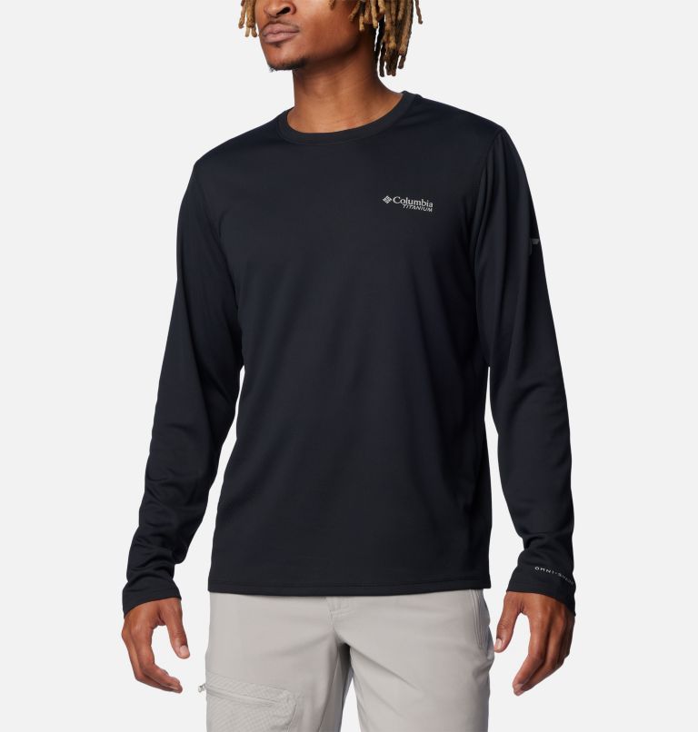Men's Summit Valley Long Sleeve Crew Shirt, Color: Black, image 1