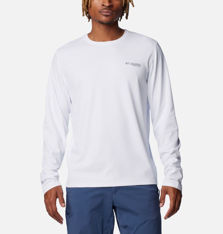 Thumbnail: Men's Summit Valley Long Sleeve Crew Shirt, Color: White, image 1