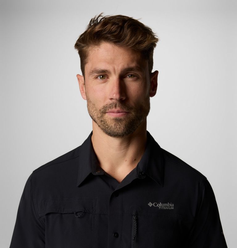 Men's Summit Valley Woven Short Sleeve Shirt, Color: Black, image 5