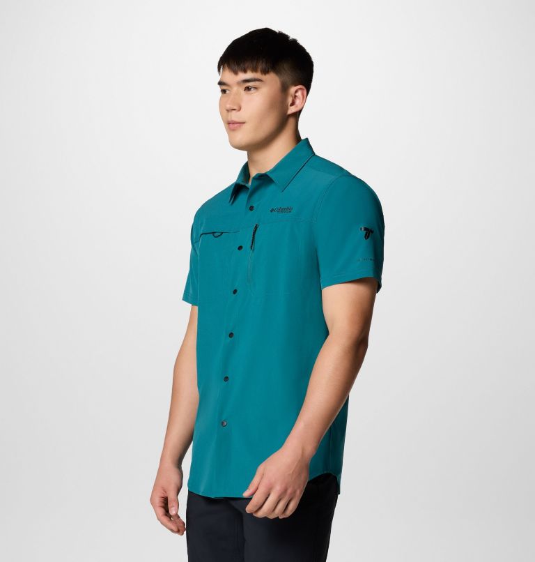Men's Summit Valley Woven Short Sleeve Shirt, Color: River Blue, image 4