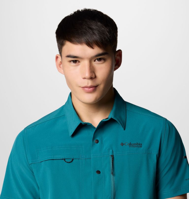 Men's Summit Valley Woven Short Sleeve Shirt, Color: River Blue, image 5