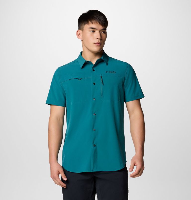 Men's Summit Valley Woven Short Sleeve Shirt, Color: River Blue, image 1