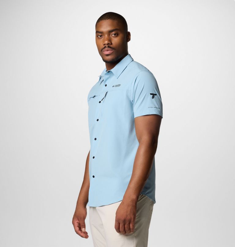 Men's Summit Valley Woven Short Sleeve Shirt, Color: Ripple Blue, image 4