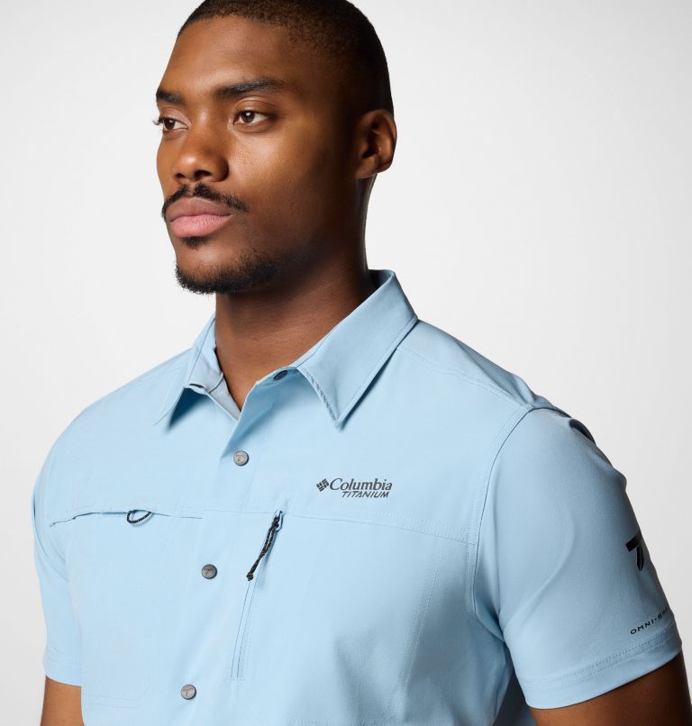 Men's Summit Valley Woven Short Sleeve Shirt, Color: Ripple Blue, image 5