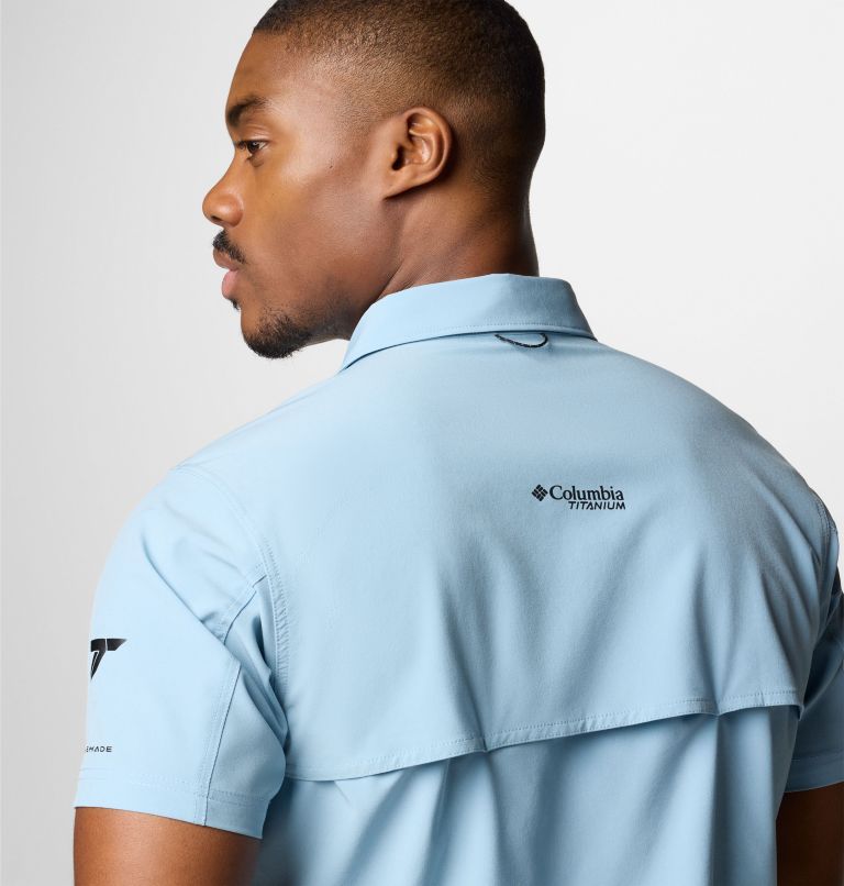 Men's Summit Valley Woven Short Sleeve Shirt, Color: Ripple Blue, image 6